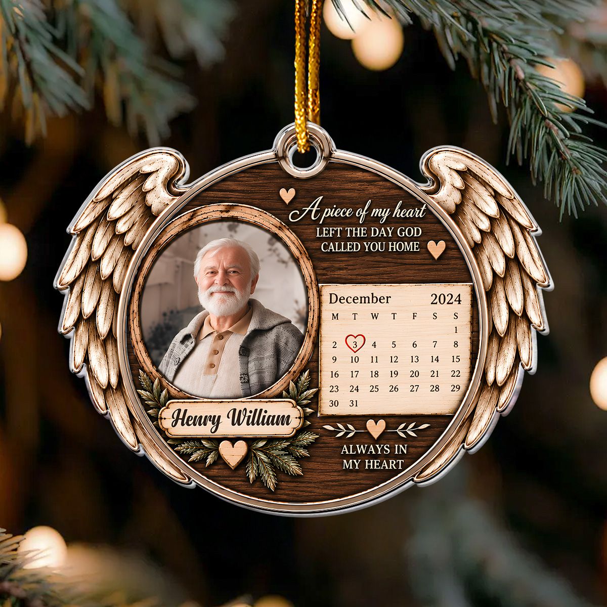 Always In My Heart - Personalized Acrylic Ornament