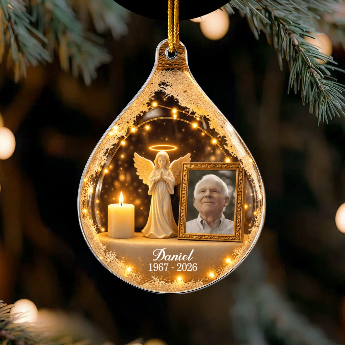 Guardian Angel Photo Memorial - Personalized Acrylic Ornament