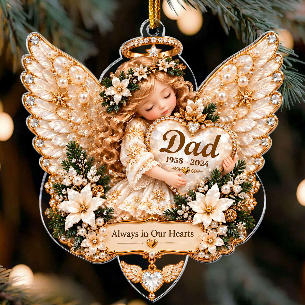 Heavenly Embrace - Personalized Acrylic Ornament