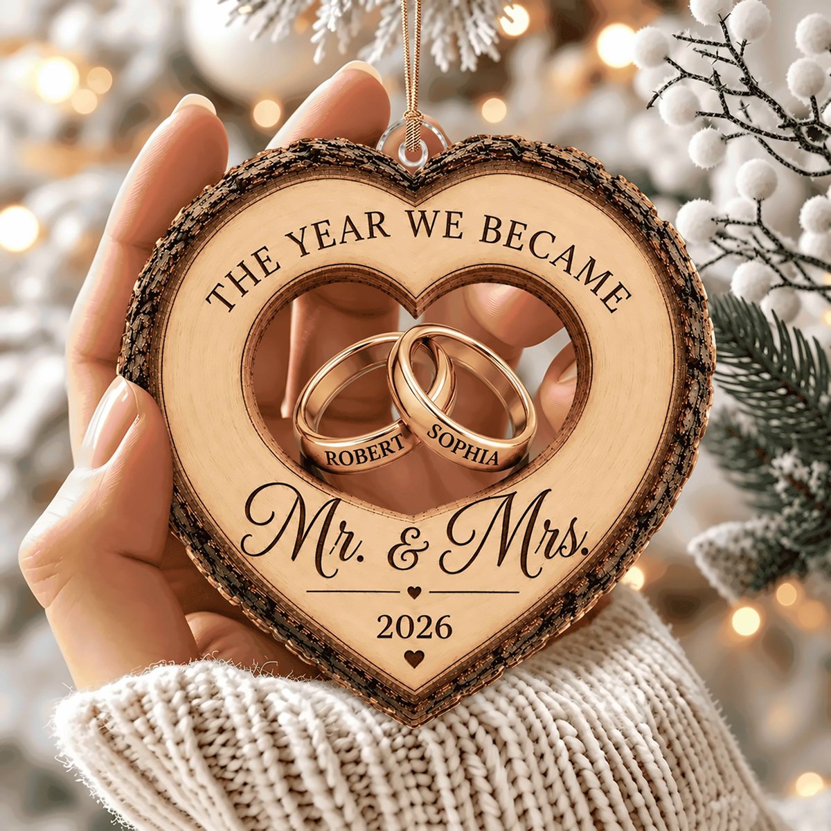 Personalized First Christmas As Mr & Mrs Acrylic Ornament