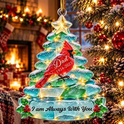 Christmas In Heaven Sea Glass - Personalized Acrylic Ornament.