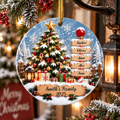 Happy Family Custom Name Acrylic ornament