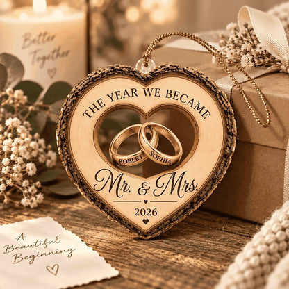Personalized First Christmas As Mr & Mrs Acrylic Ornament