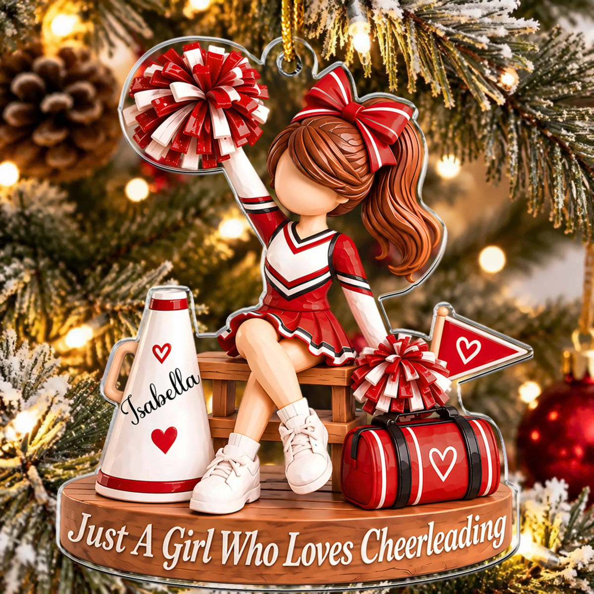Cheerleader Ornament - Personalized Acrylic Ornament