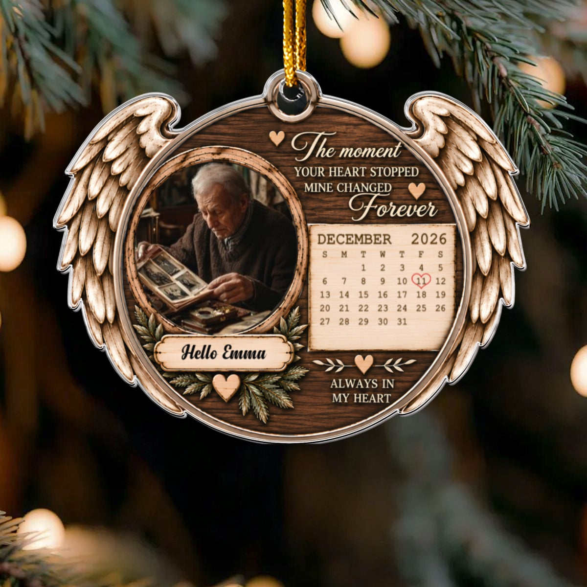 Always In My Heart - Personalized Acrylic Ornament