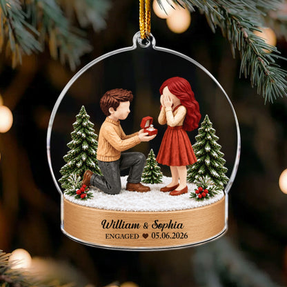 Personalized Proposal Engagement Acrylic Ornament