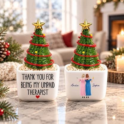 Mini Glass Christmas Tree – Festive Tabletop Decoration