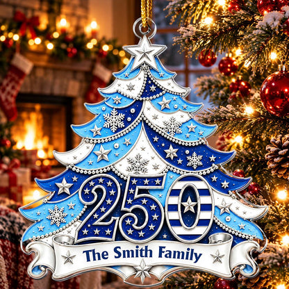 America 250th Anniversary Xmas Tree Acrylic Ornament