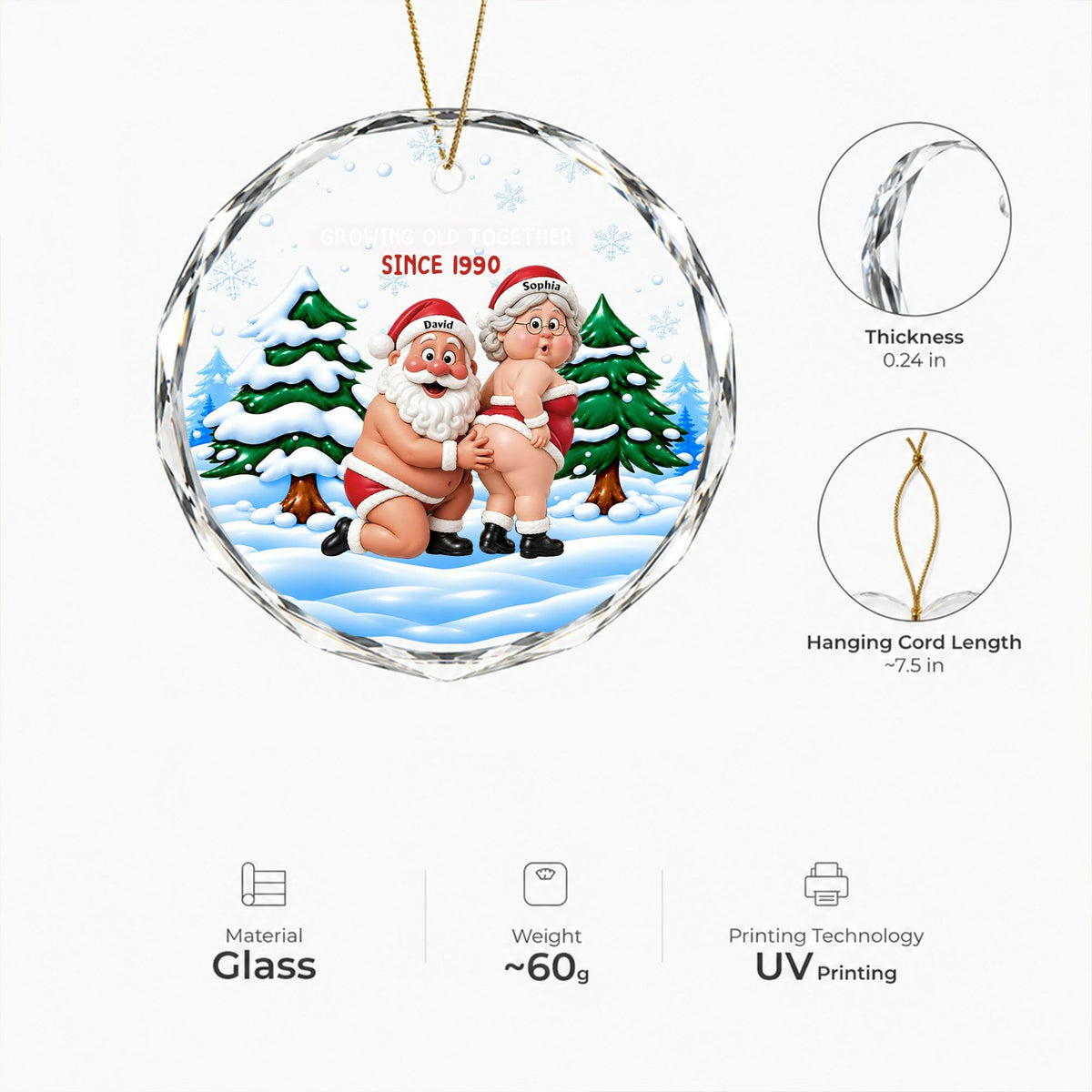 Growing Old Staying Naughty - Personalized Acrylic Ornament
