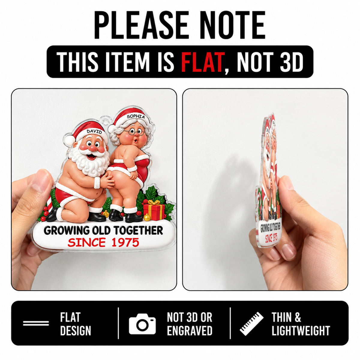 Growing Old Together - Funny Personalized Acrylic Ornament