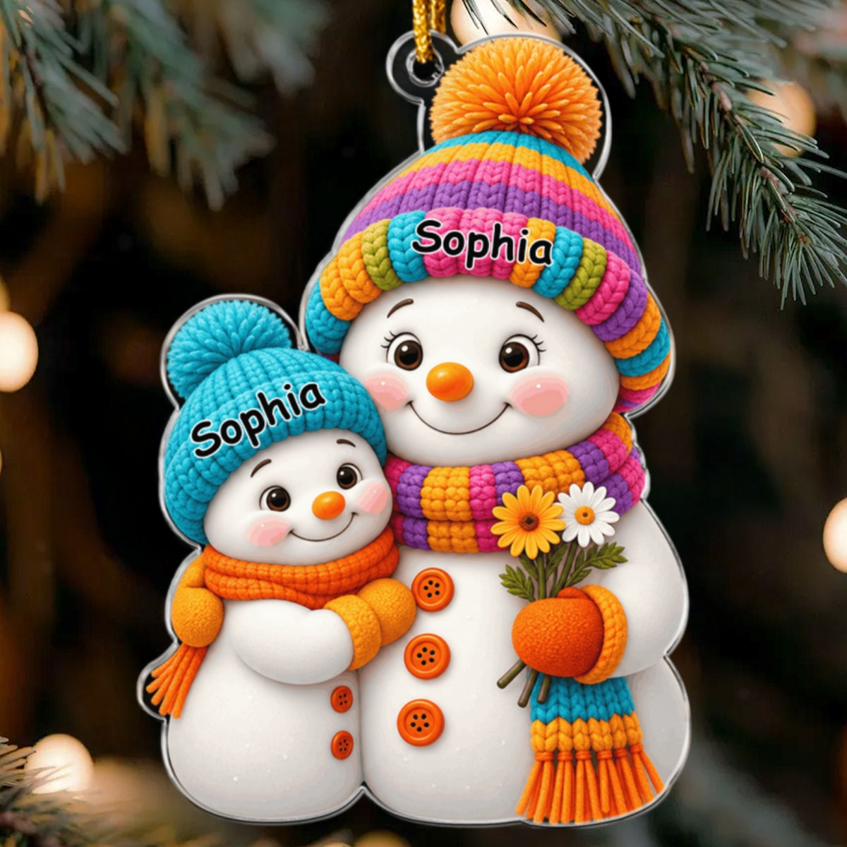 Snowman Grandma - Personalized Acrylic Ornament