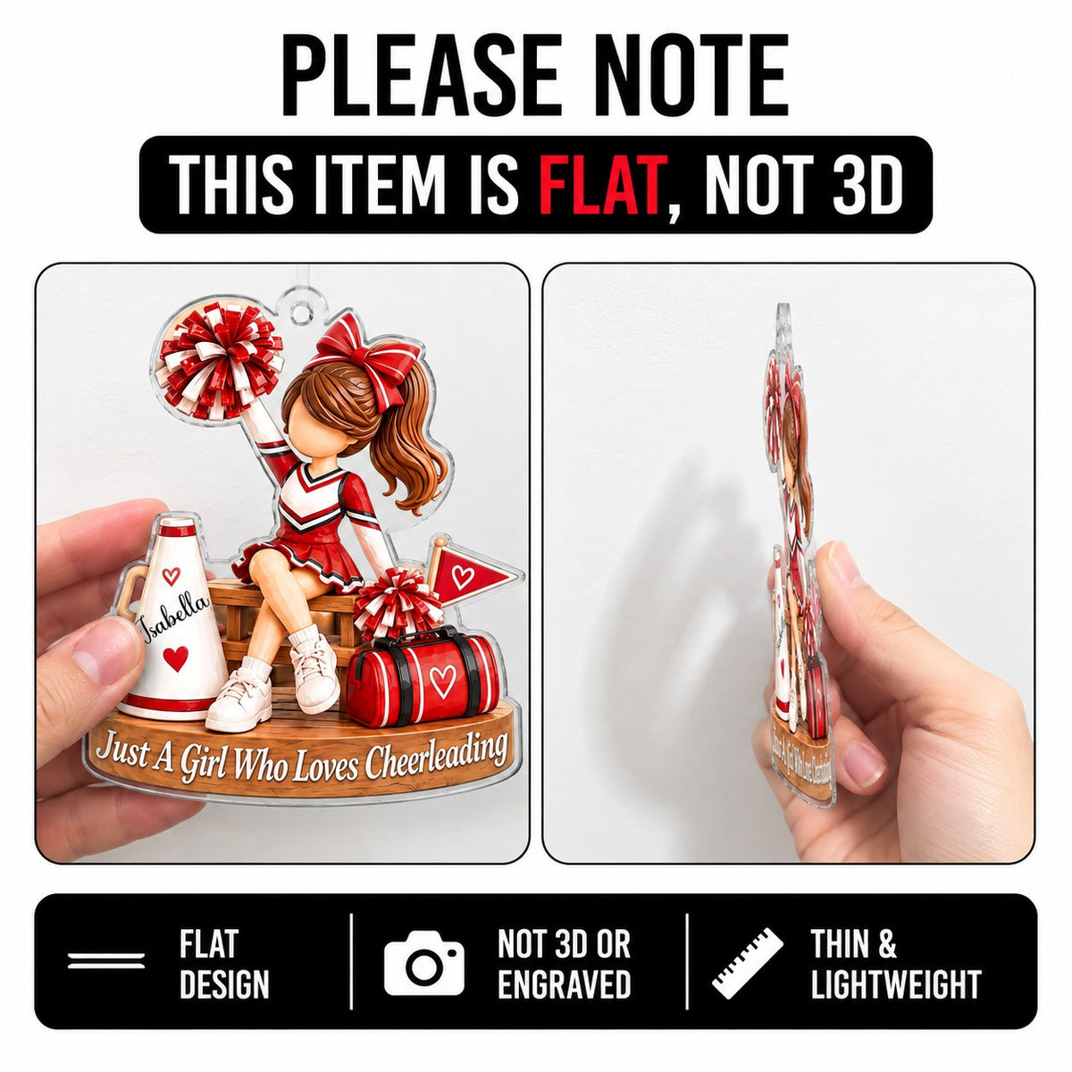 Cheerleader Ornament - Personalized Acrylic Ornament