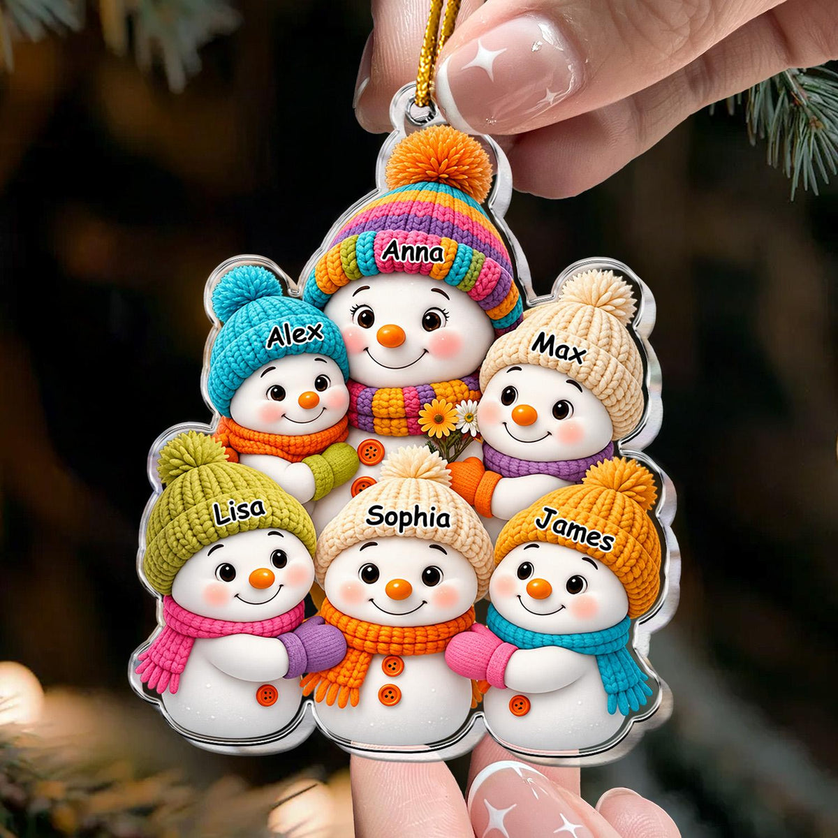 Snowman Grandma - Personalized Acrylic Ornament