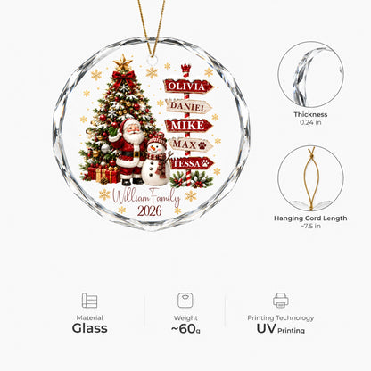 Personalized Christmas Tree Glass Ornament
