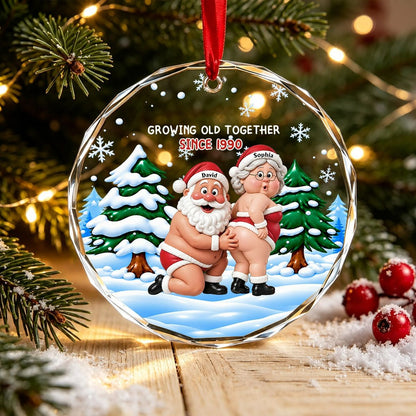 Growing Old Staying Naughty - Personalized Acrylic Ornament