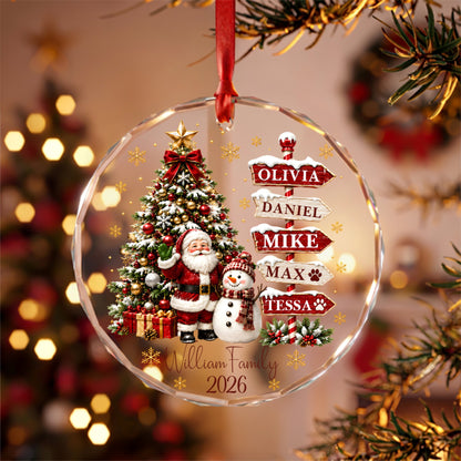 Personalized Christmas Tree Glass Ornament
