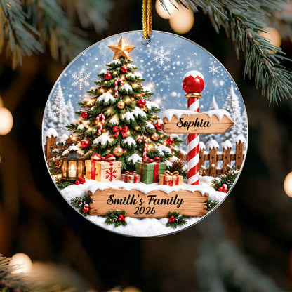 Happy Family Custom Name Acrylic ornament