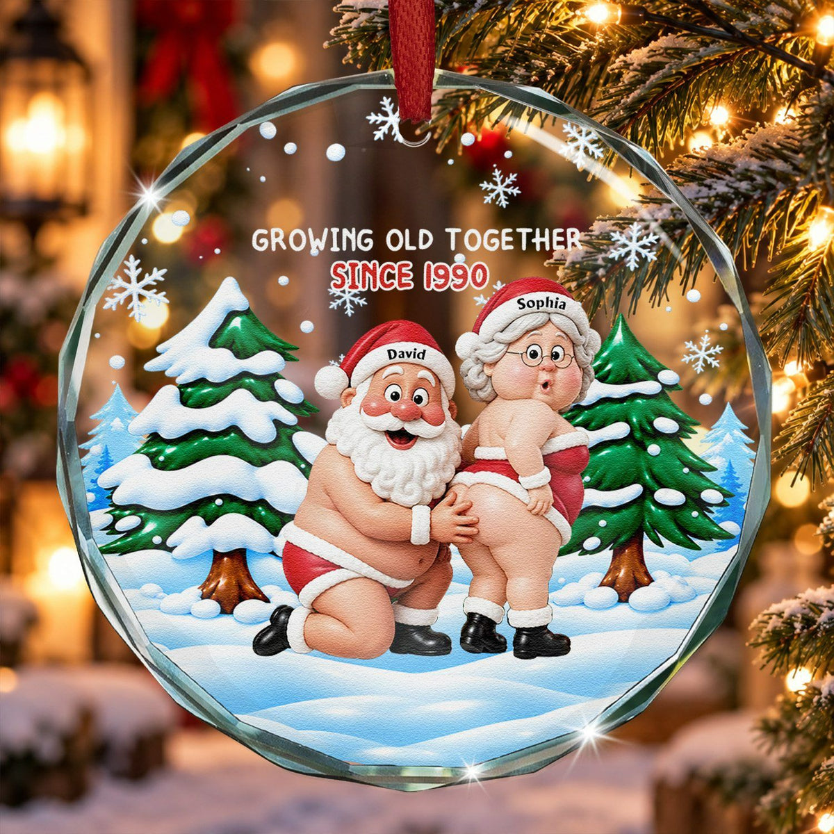 Growing Old Staying Naughty - Personalized Acrylic Ornament