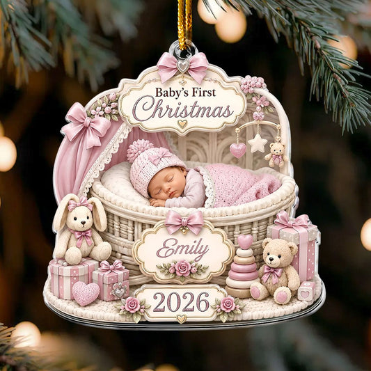 Cute Baby’s First Christmas - Personalized Acrylic Ornament