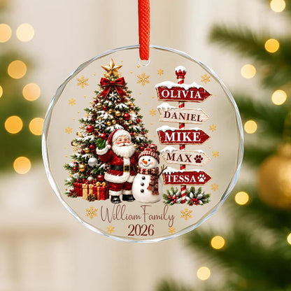 Personalized Christmas Tree Glass Ornament