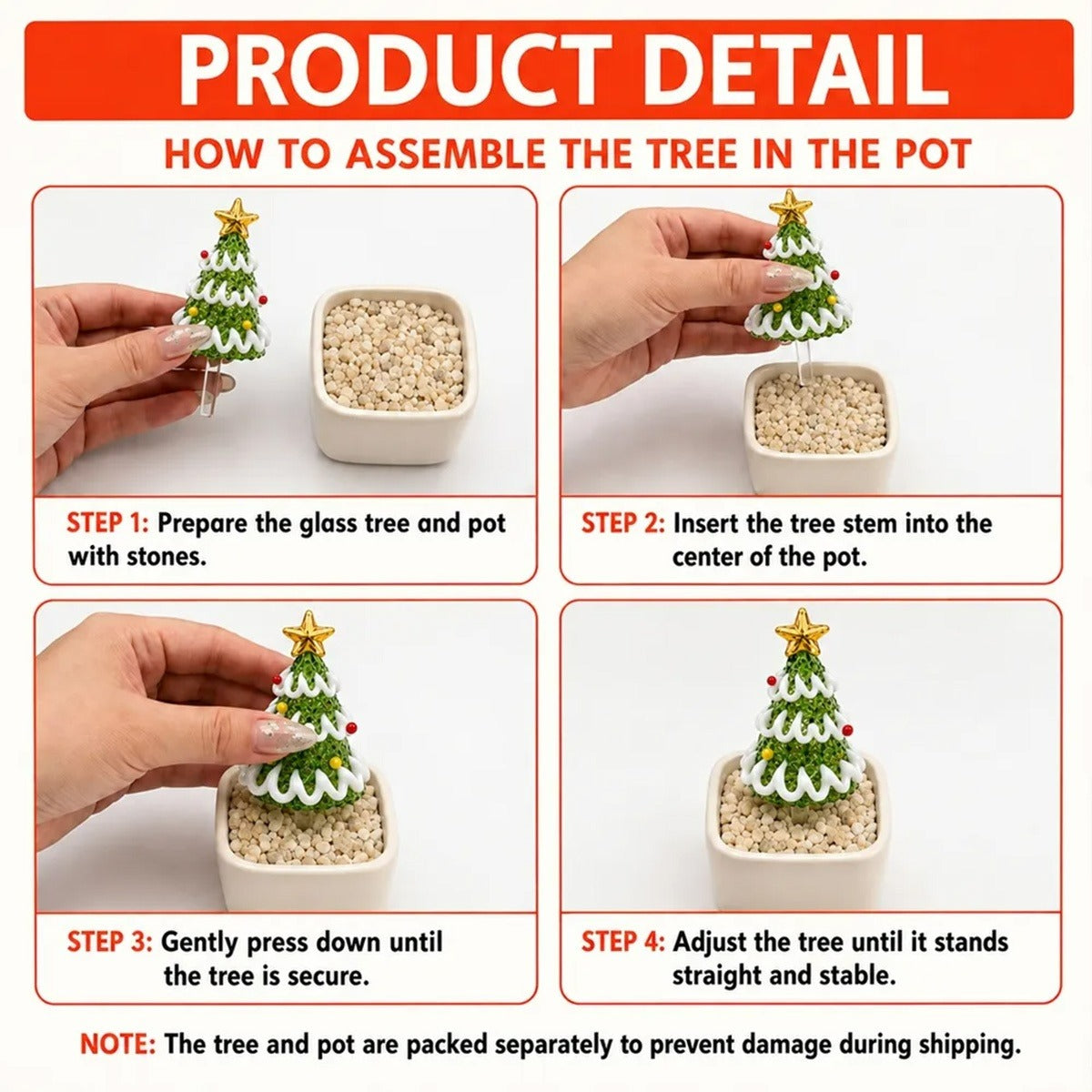 Mini Glass Christmas Tree – Festive Tabletop Decoration