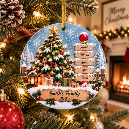Happy Family Custom Name Acrylic ornament