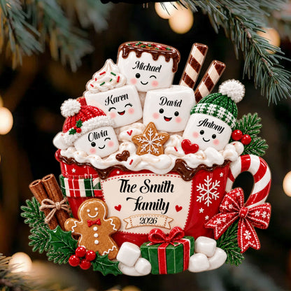Personalized Marshmallow Family 2026 Acrylic Ornament