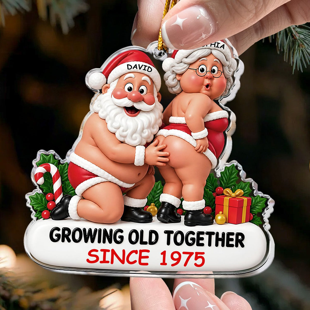 Growing Old Together - Funny Personalized Acrylic Ornament