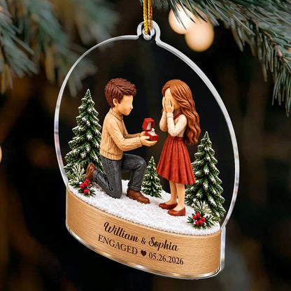 Personalized Proposal Engagement Acrylic Ornament