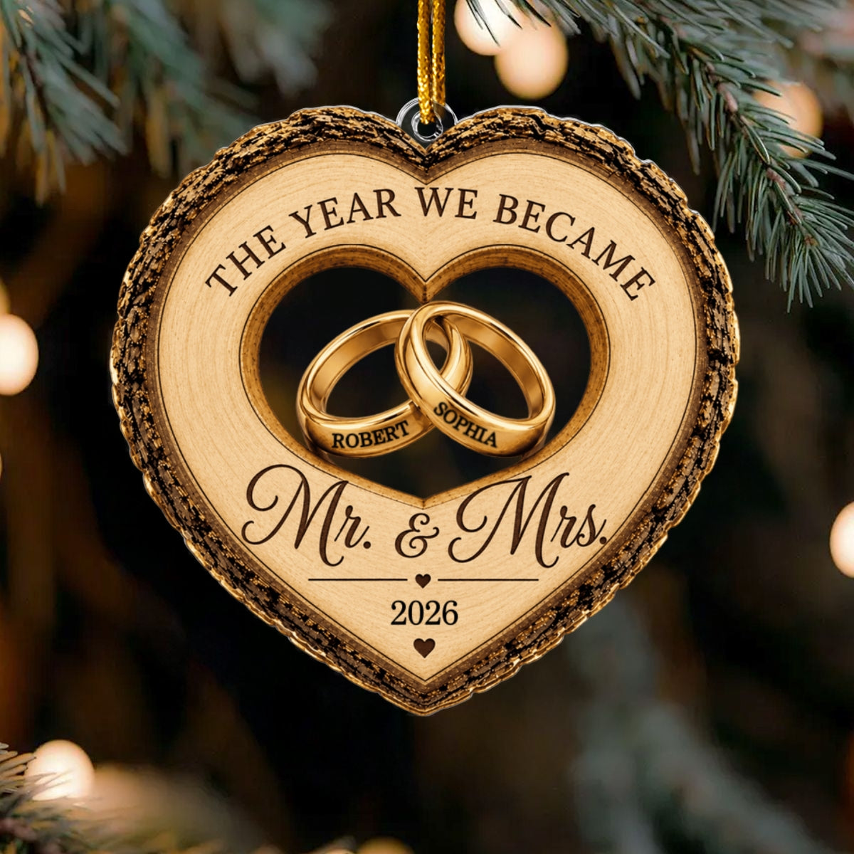 Personalized First Christmas As Mr & Mrs Acrylic Ornament
