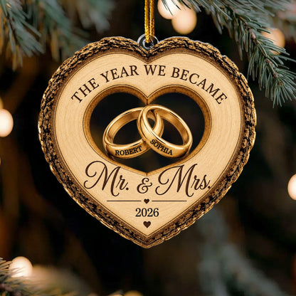 Personalized First Christmas As Mr & Mrs Acrylic Ornament