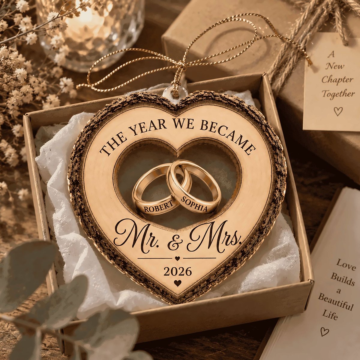 Personalized First Christmas As Mr & Mrs Acrylic Ornament