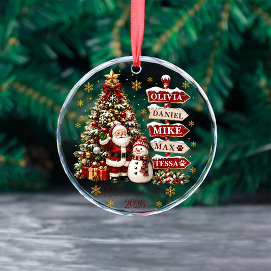 Personalized Christmas Tree Glass Ornament
