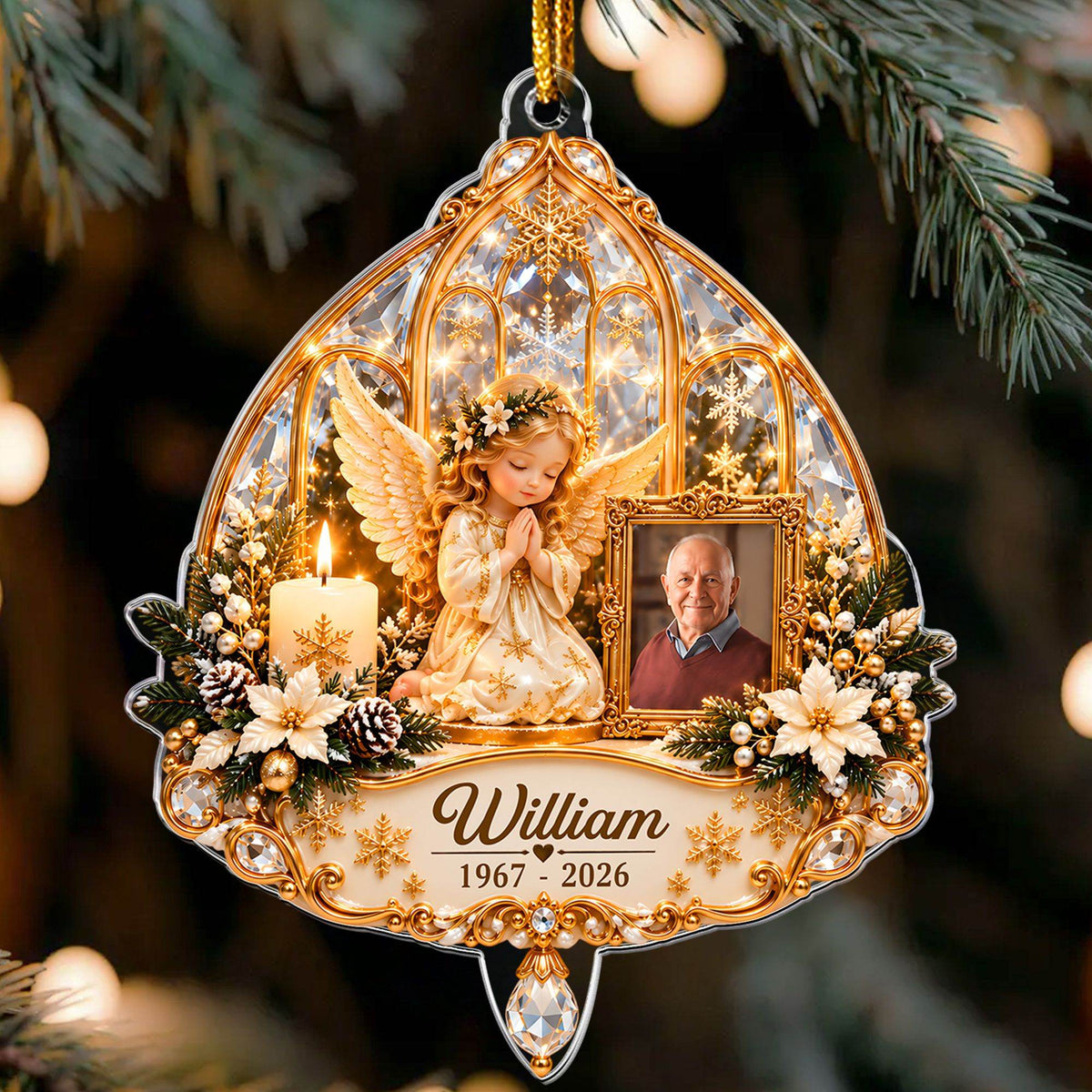 Memorial Angel - Personalized Acrylic Ornament