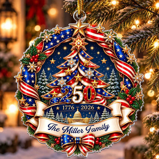 America 250th Anniversary Wreath of Liberty Acrylic Ornament