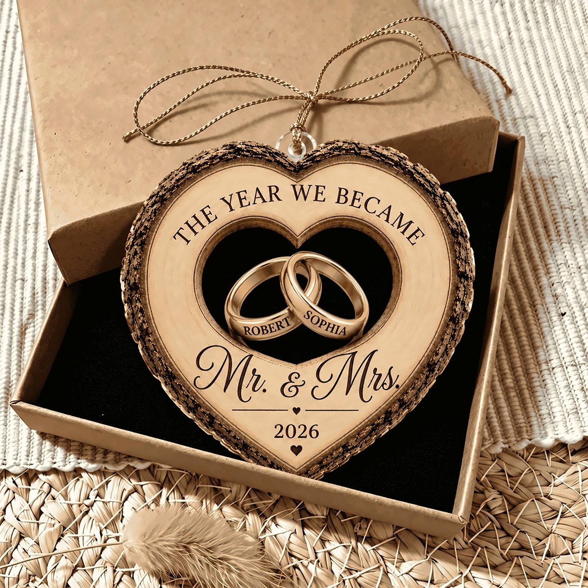 Personalized First Christmas As Mr & Mrs Acrylic Ornament