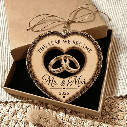 Personalized First Christmas As Mr & Mrs Acrylic Ornament