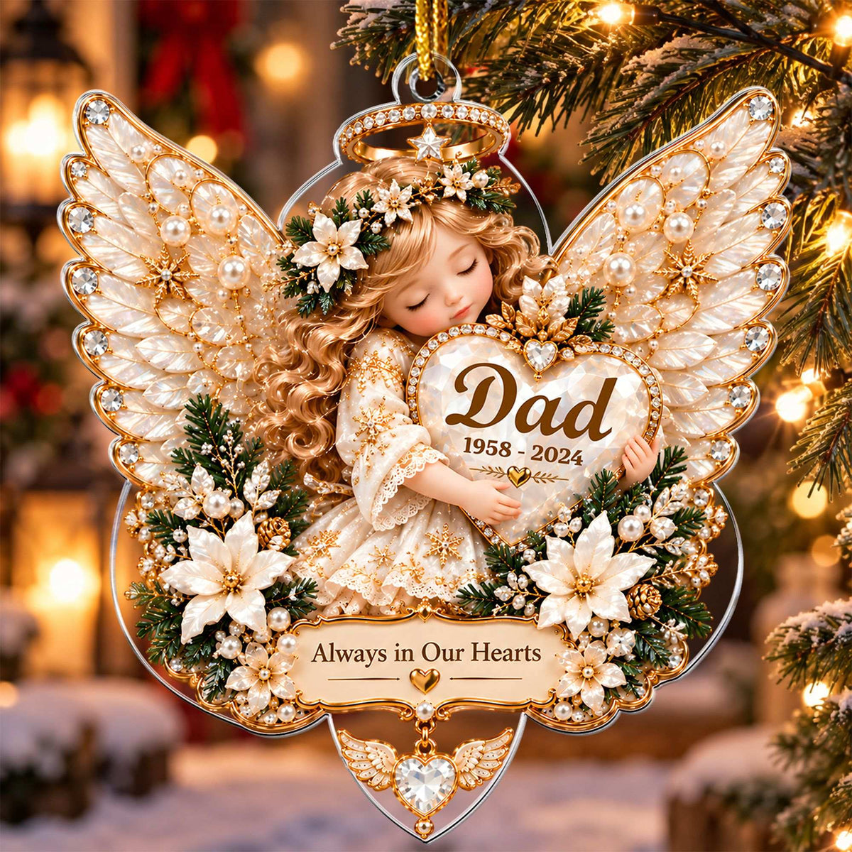 Heavenly Embrace - Personalized Acrylic Ornament