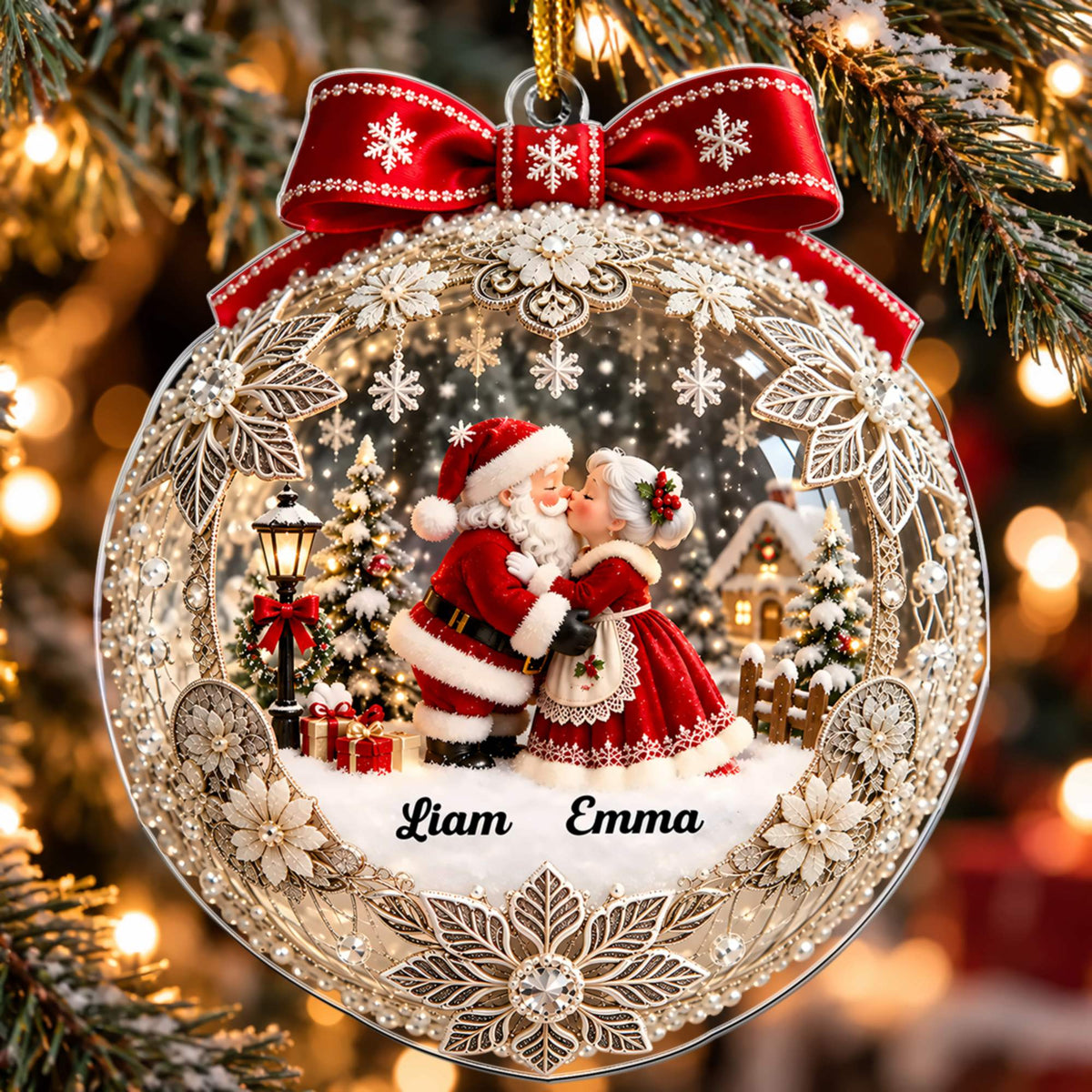 Christmas Romance - Personalized Acrylic Ornament