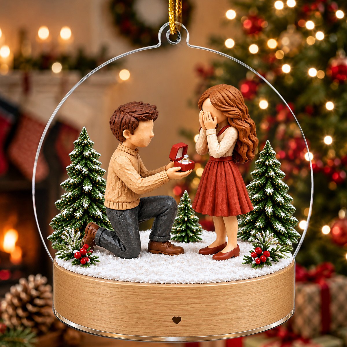 Personalized Proposal Engagement Acrylic Ornament