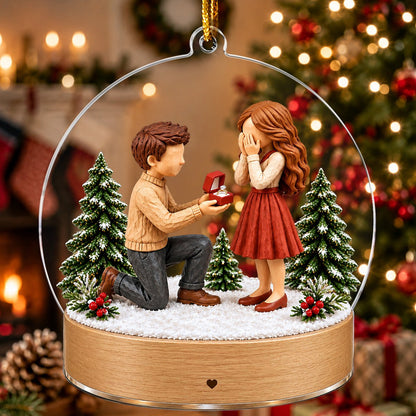 Personalized Proposal Engagement Acrylic Ornament