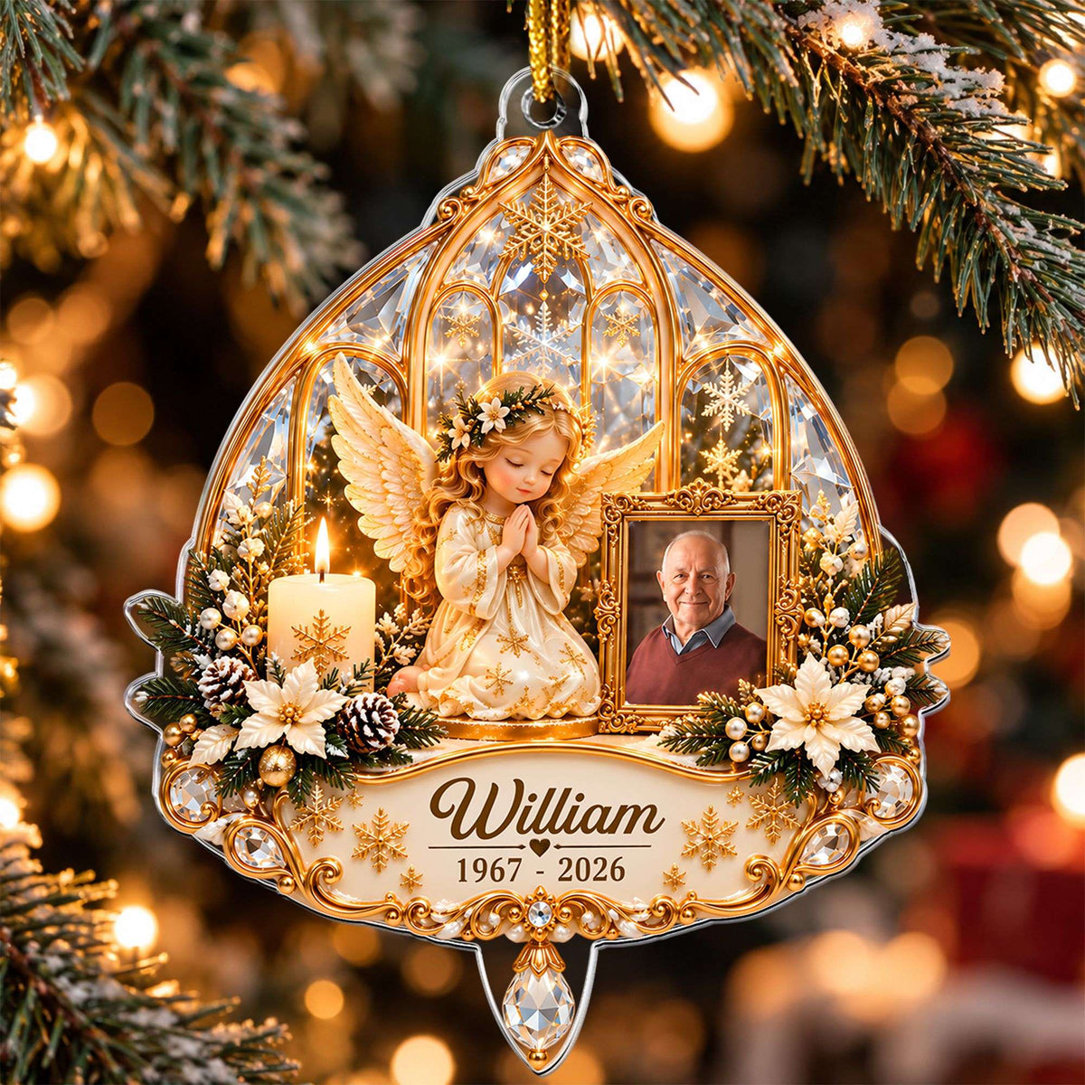 Memorial Angel - Personalized Acrylic Ornament