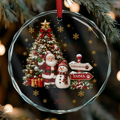Personalized Christmas Tree Glass Ornament