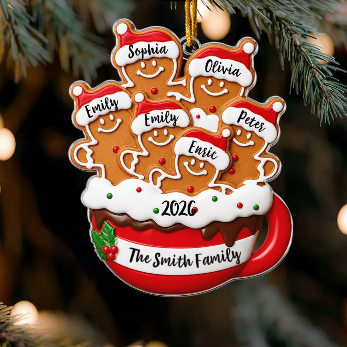 Resin Family Custom Name Acrylic Ornament