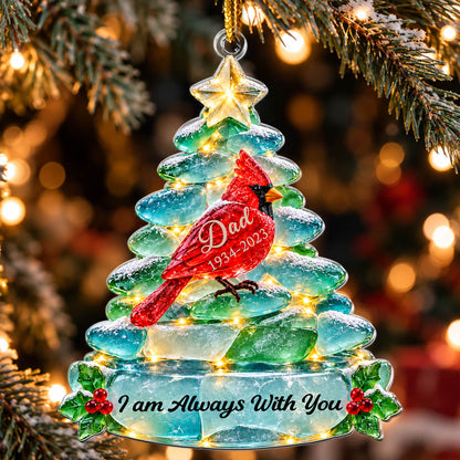 Christmas In Heaven Sea Glass - Personalized Acrylic Ornament.